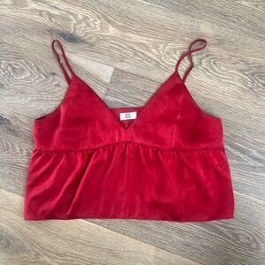 Aritzia Red Satin Cami